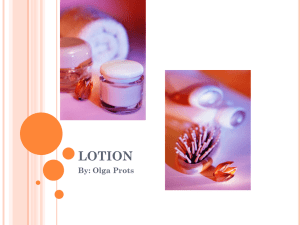 By: Olga Prots science fair project lotion