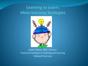 Meta-learning Strategies