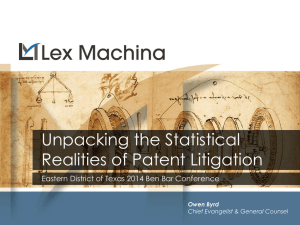 Unpacking the Statistical Realities of Patent Litigation TX.Final
