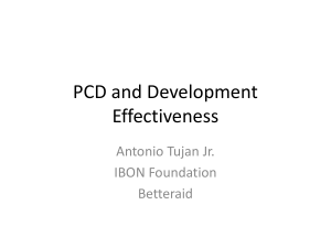 PCD and Development Effectiveness