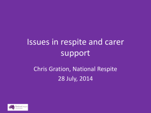 Regional Meeting – Issues in respite and carer support
