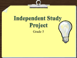 PowerPoint Presentation - Independent Study Project