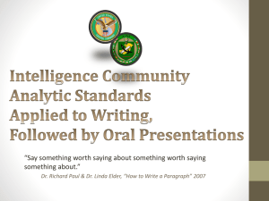 Intelligence Community Analytic Standards Applied to Writing