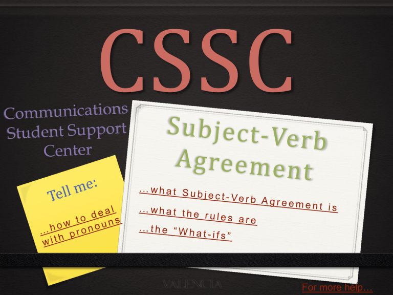 Subject Verb Agreement