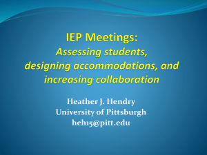 IEP Meetings: Assessing students, designing