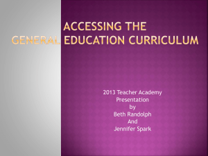 ACCESS THE GENERAL EDUCATION CURRICULUM