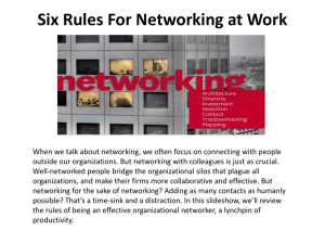 Six Rules For Networking at Work