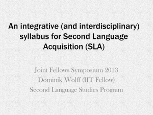 An integrative syllabus for Second Language Acquisition