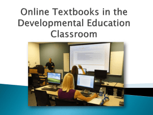 On-Line Textbooks in the Developmental Education Classroom