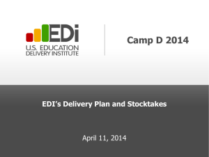 EDI`s Delivery Plan - US Education Delivery Institute