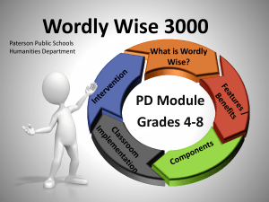 Wordly Wise 3000 - Paterson Public Schools