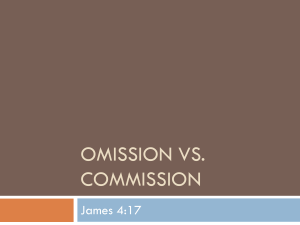 Omission vs. Commission - Lake Forest church of Christ