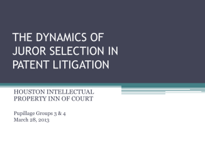 the dynamics of juror selection in patent litigation