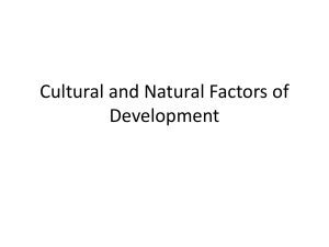 Cultural and Natural Factors of Development
