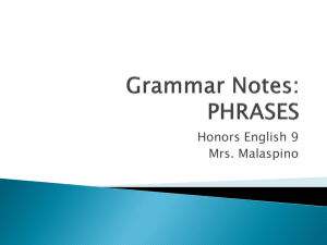 Grammar Notes: PHRASES