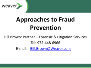 February Event Slides - Fraud Prevention Approaches