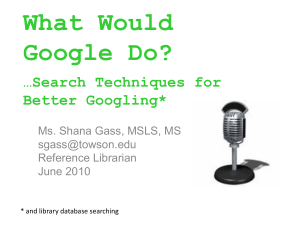 What Would Google Do? - Towson University