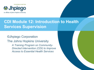 CDI Module 12: Introduction to Health Services