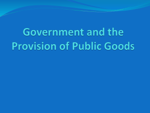 Government and the Provision of Public and Collective Goods