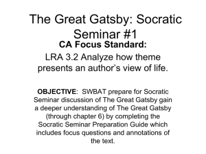 The Great Gatsby: Socratic Seminar #1
