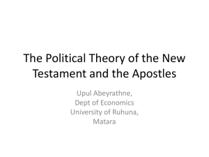 The Political Theory of the New Testament and