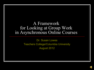 Approaches to Group Work in an Online Course