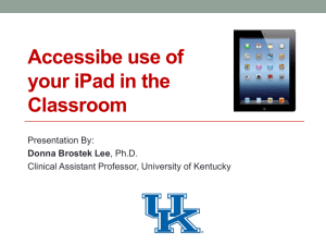 Accessible use of your iPad in the Classroom