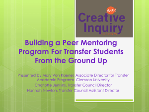Building a Peer Mentoring Program For Transfer Students