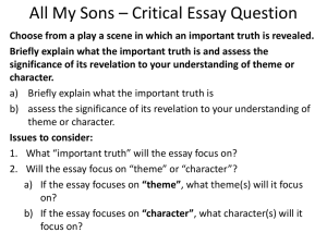 All My Sons – Critical Essay Question