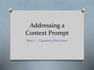 Addressing a Context Prompt - Expository