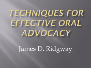 Advanced Oral Advocacy techniques