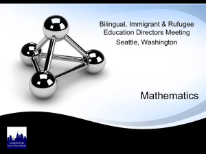 Common Core Standards in Math for ELL