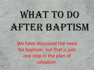 What To Do After Baptism
