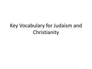 Key Vocabulary for Judaism and Christianity