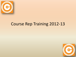 Course rep training presentation - Newport