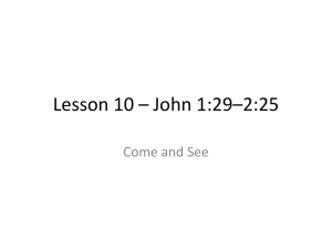 Lesson 10 * John 1:29*2:25