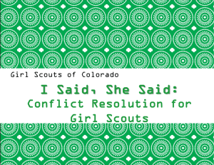 Defining Conflict - Girl Scouts of Colorado