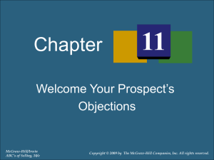 Welcome Your Prospect`s Objections