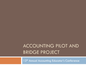Updated on Accounting Pilot and Bridge Project with the Pathways