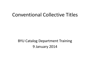 Conventional Collective Titles 201401