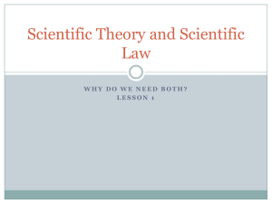Scientific Theory and Scientific Law