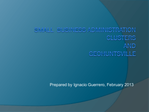 Small Business Administration Clusters and GEO Huntsville
