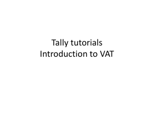 Tally tutorials Introduction to VAT