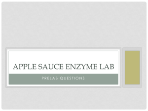 Apple Sauce Enzyme Lab