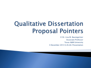 Dissertation Proposal Pointers