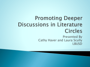 Promoting Deeper Discussions in Literature Circles