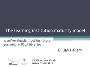 The learning institution maturity model: A self
