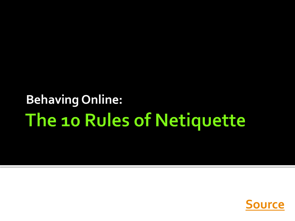 definition of netiquette