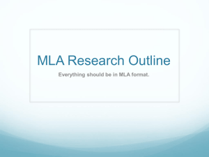 MLA Research Outline