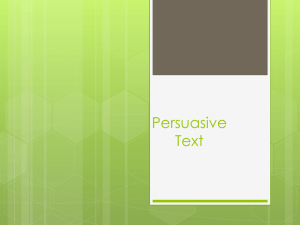 Persuasive text Notes